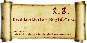 Krattenthaler Boglárka névjegykártya